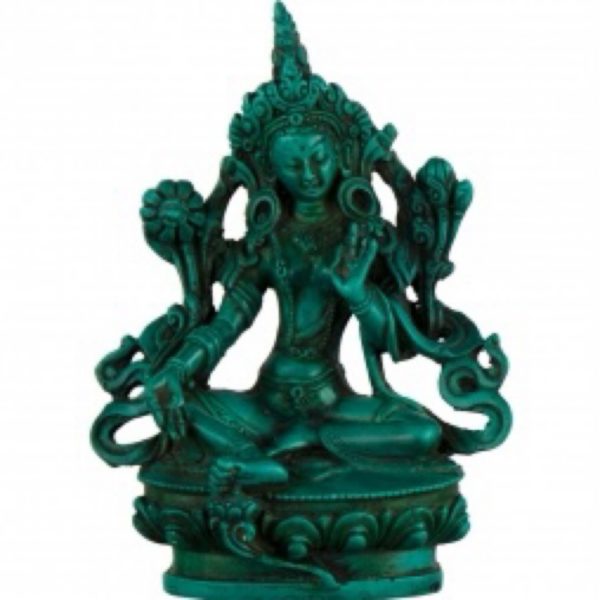 Tara Statue - 4” Resin - Turquoise