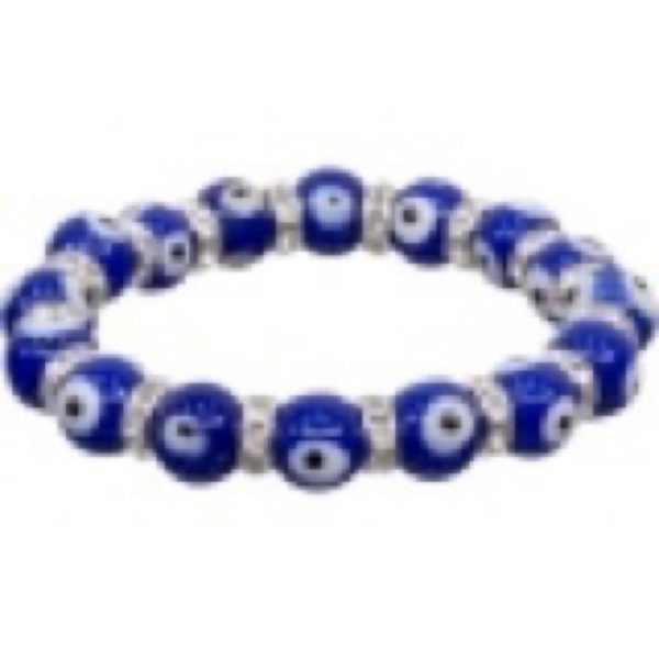 Evil Eye Bracelet - Glass Beads - Cobalt Blue