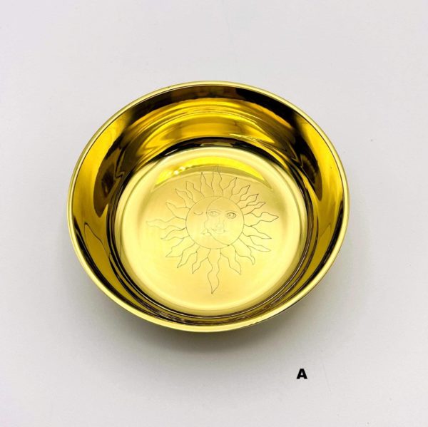 Brass Offering Bowls - Engraved - Sun and Moon